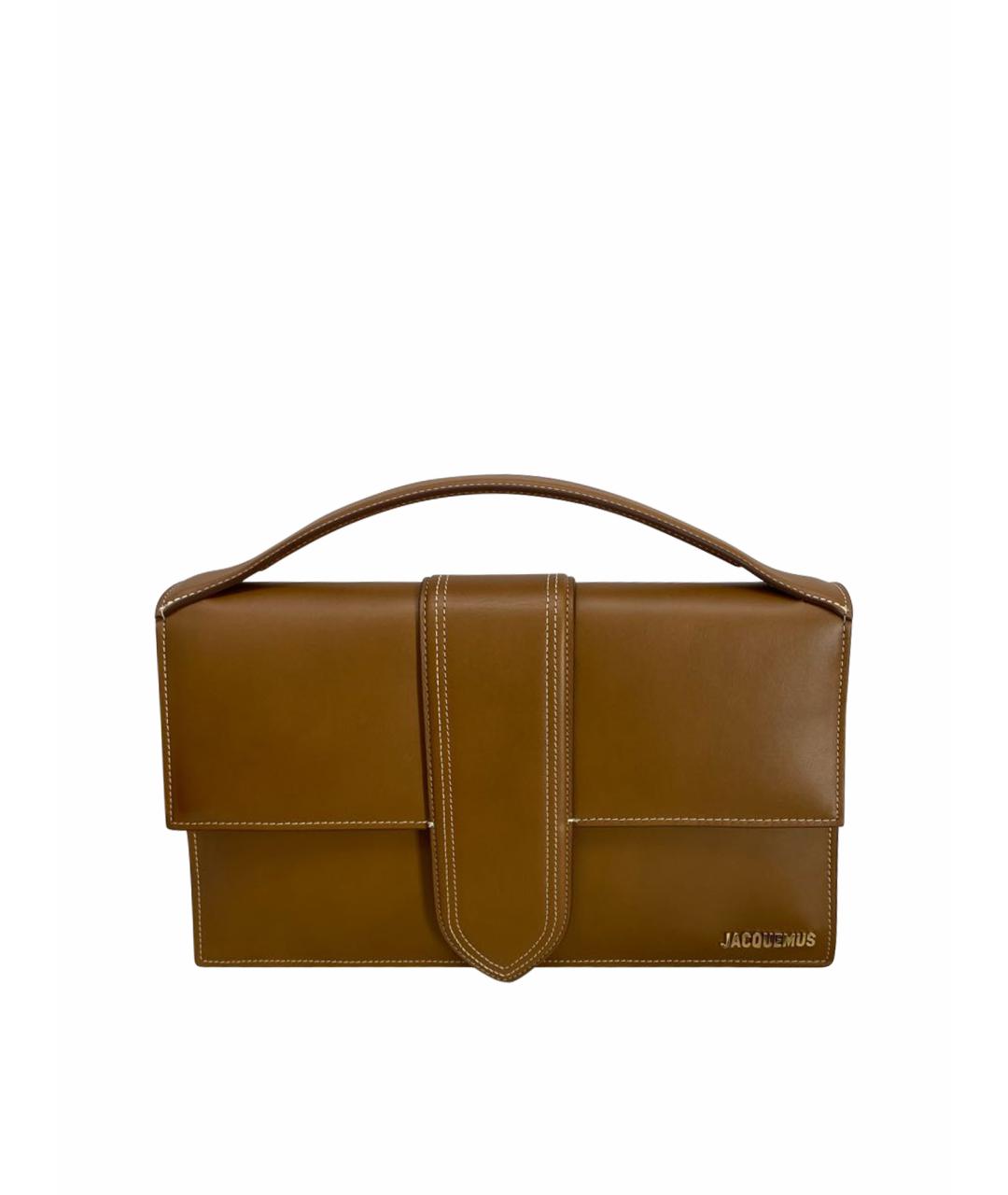 JACQUEMUS Коричневая кожаная сумка через плечо, фото 1