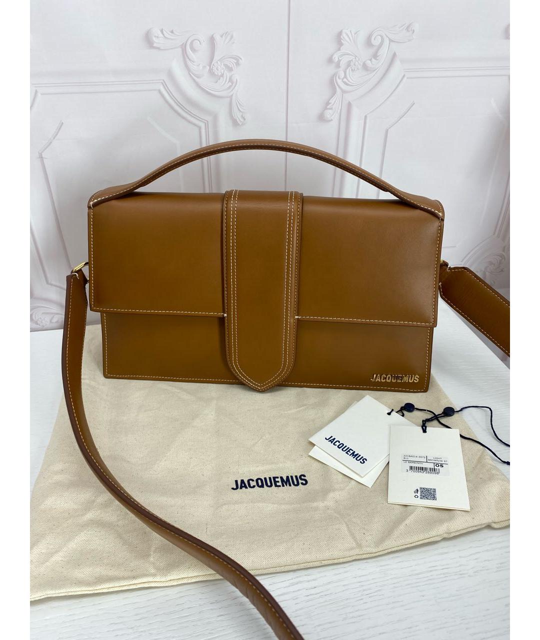 JACQUEMUS Коричневая кожаная сумка через плечо, фото 8