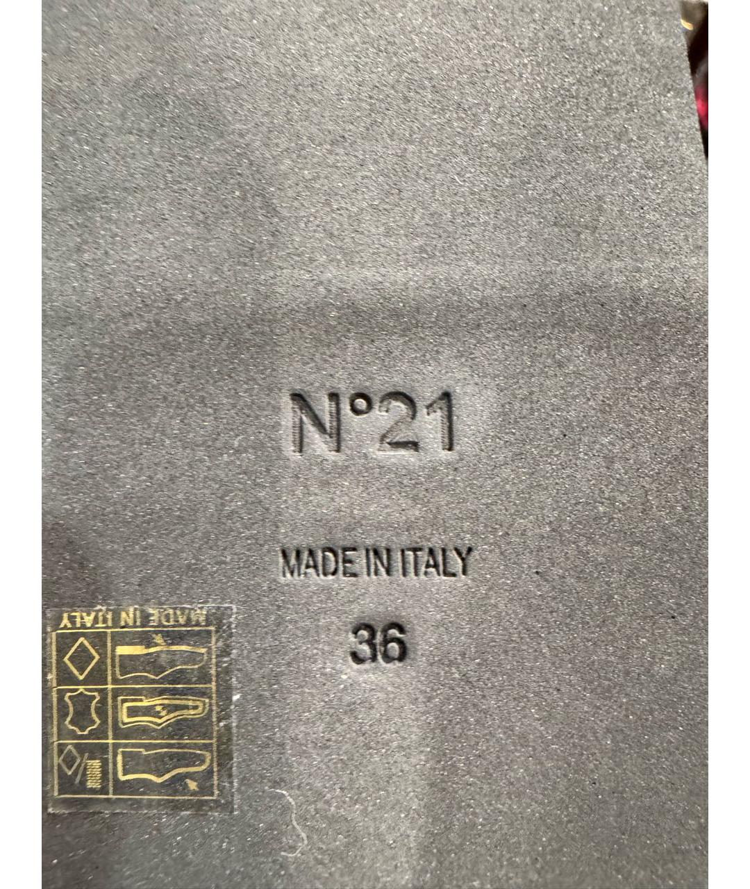 NO. 21 Черные синтетические сандалии, фото 5