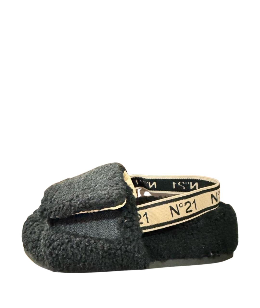 NO. 21 Черные синтетические сандалии, фото 7