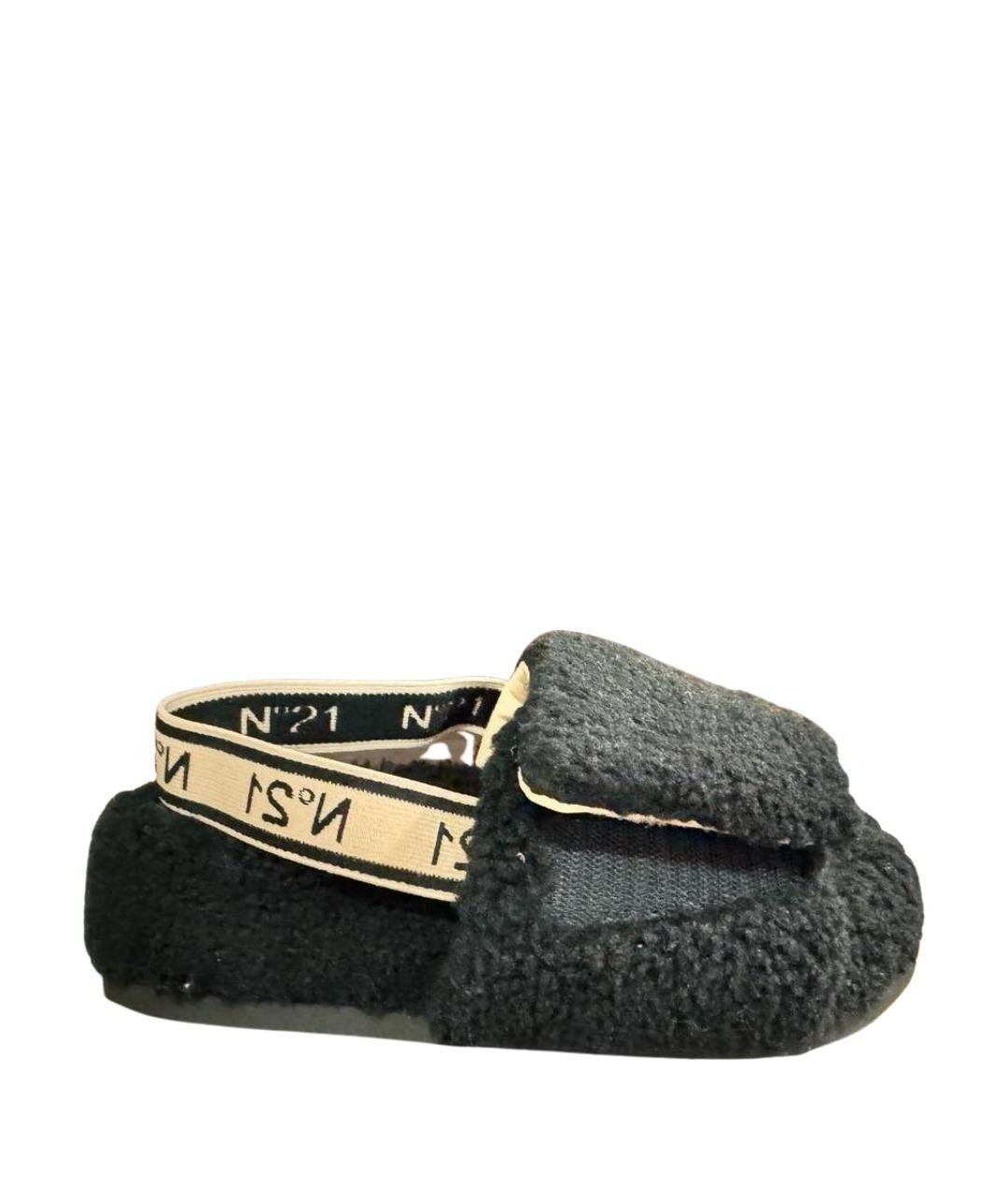 NO. 21 Черные синтетические сандалии, фото 1