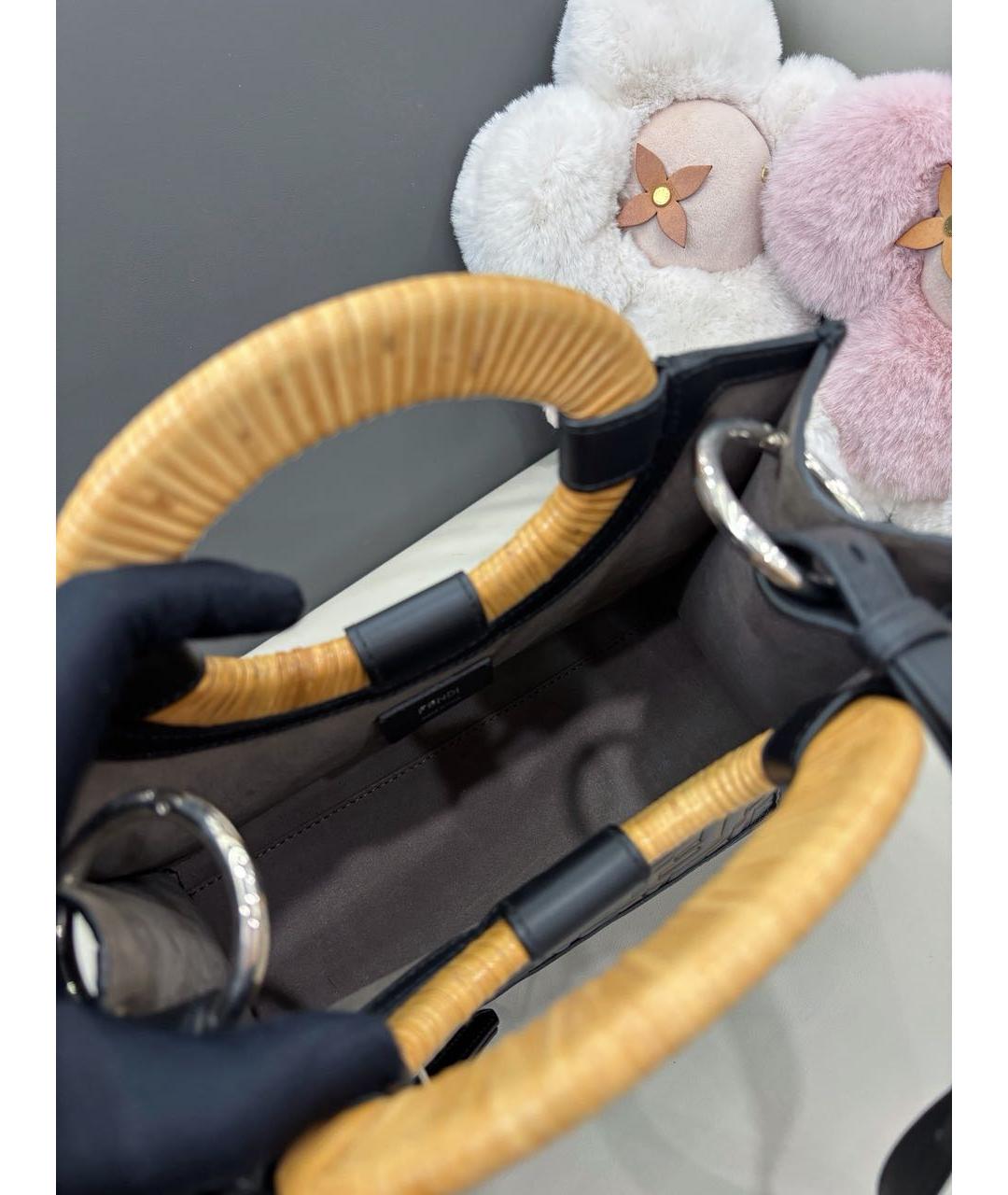 FENDI Коричневая кожаная сумка тоут, фото 8