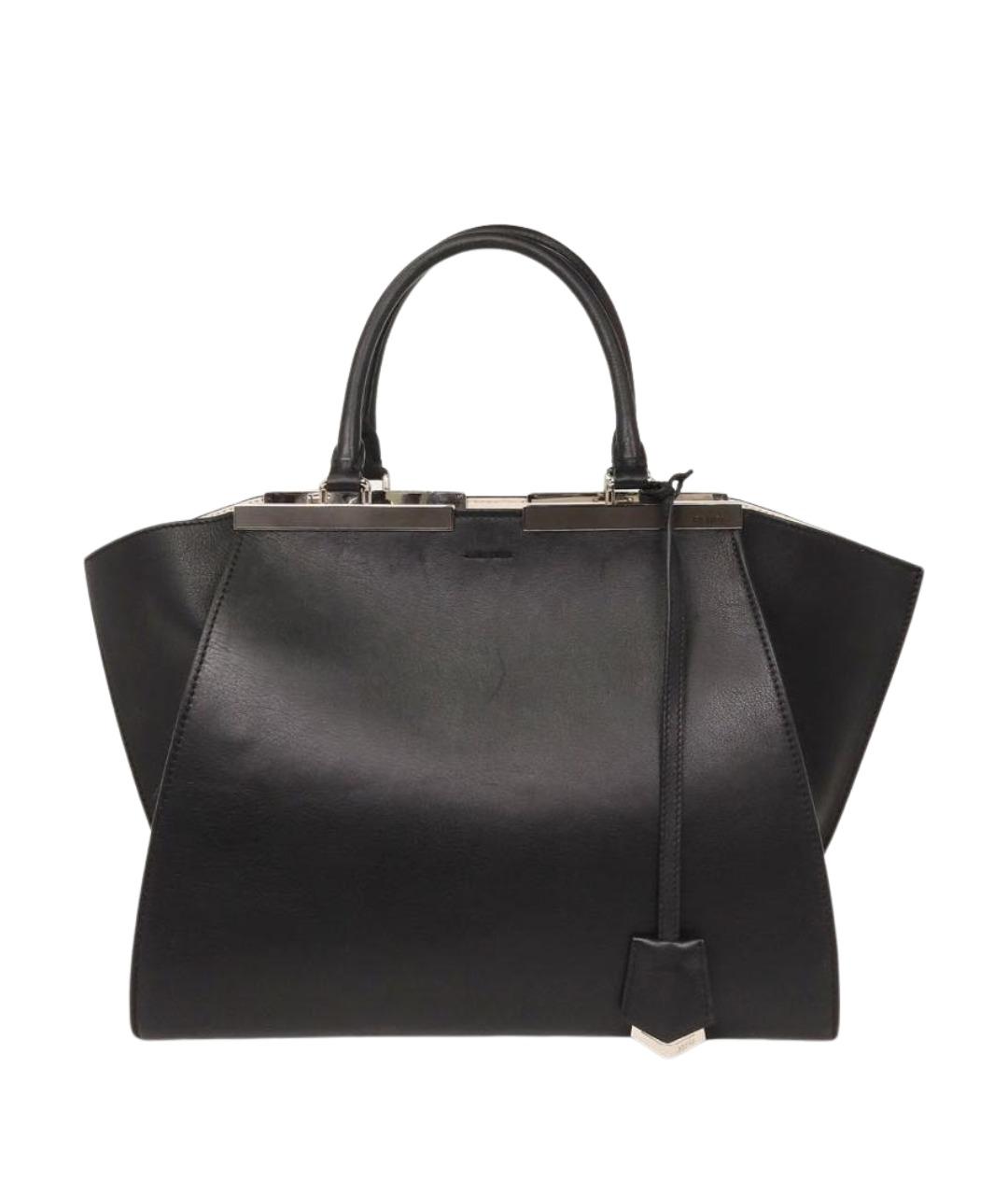 FENDI Черная кожаная сумка с короткими ручками, фото 1