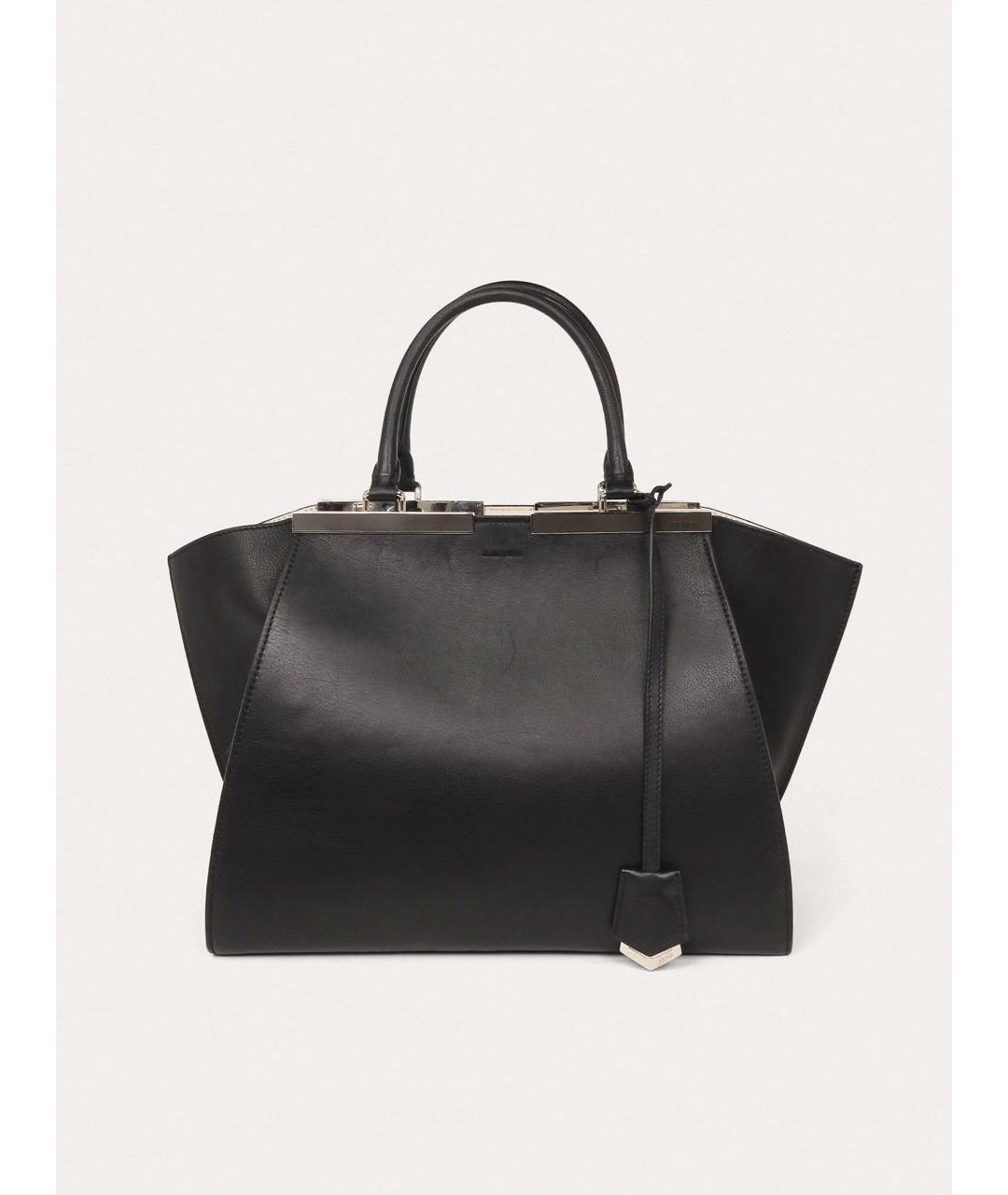 FENDI Черная кожаная сумка с короткими ручками, фото 8