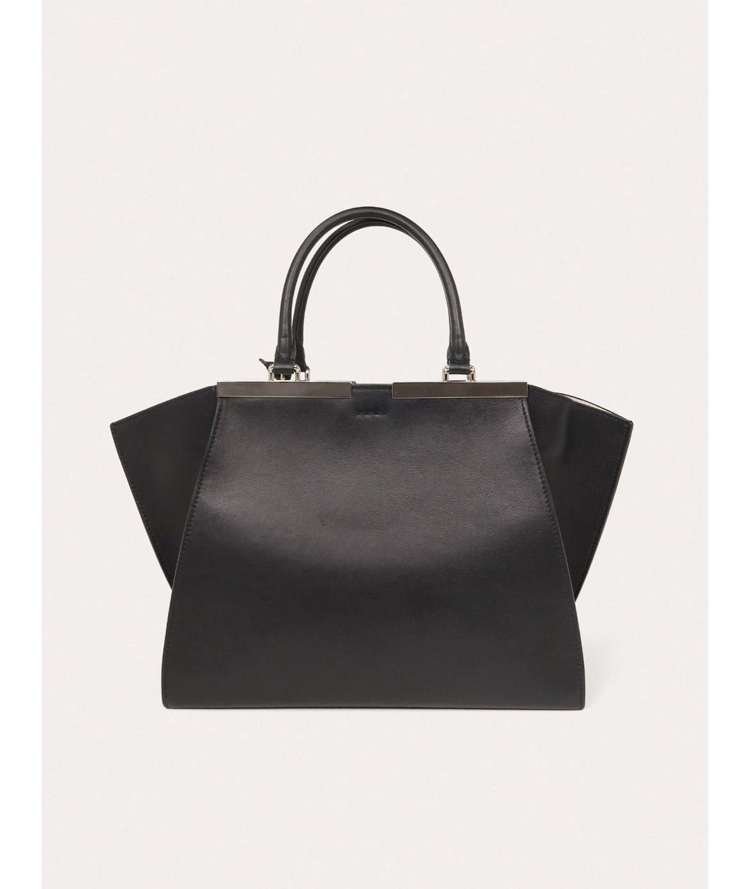 FENDI Черная кожаная сумка с короткими ручками, фото 3