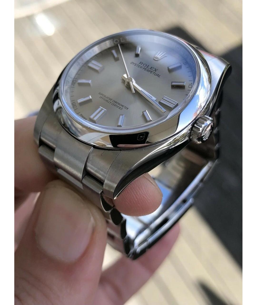 ROLEX Серые металлические часы, фото 4