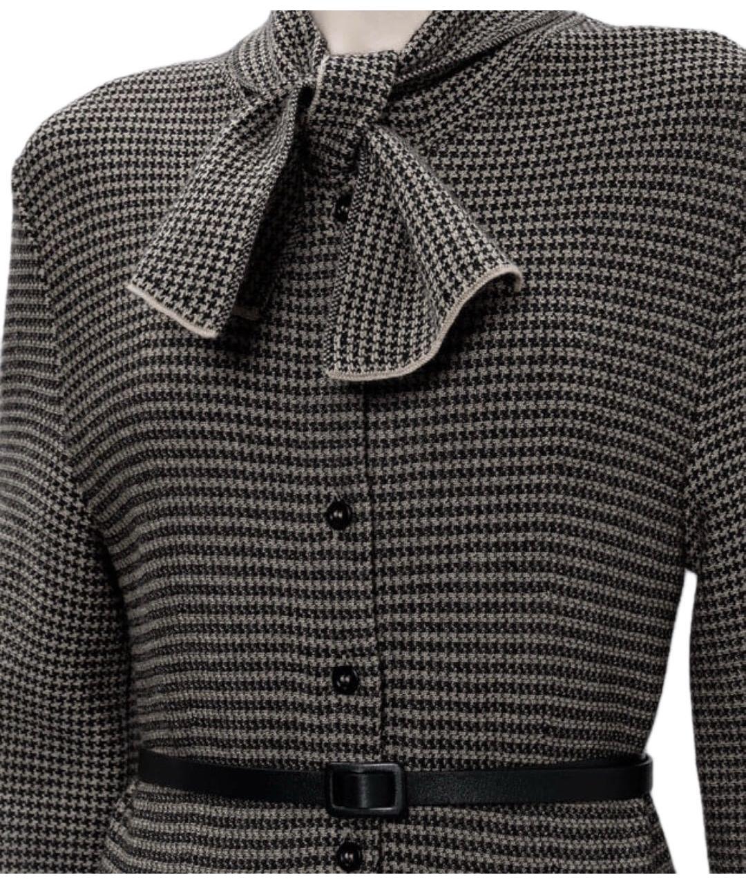 CHRISTIAN DIOR Мульти шерстяное повседневное платье, фото 4