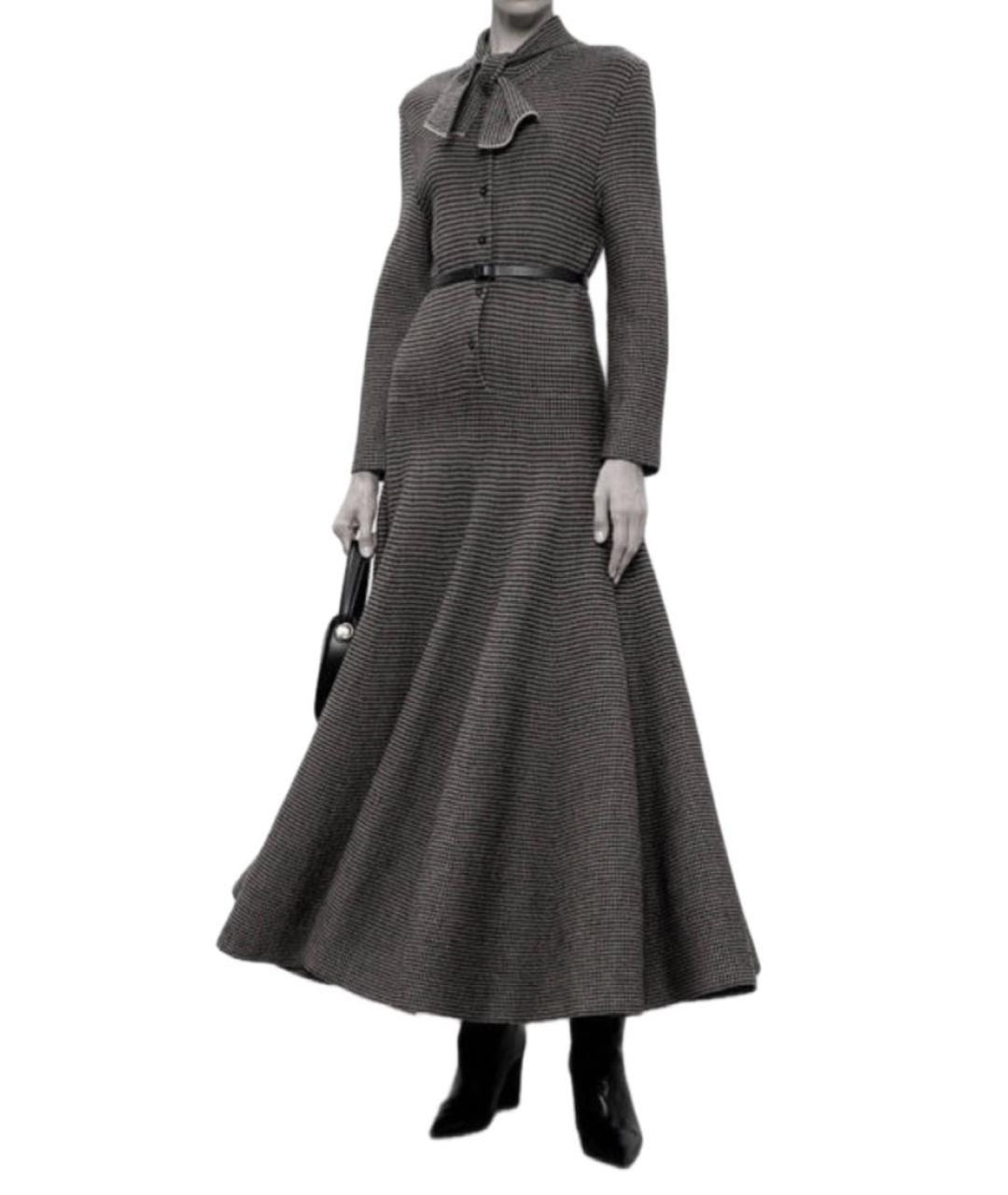 CHRISTIAN DIOR Мульти шерстяное повседневное платье, фото 5