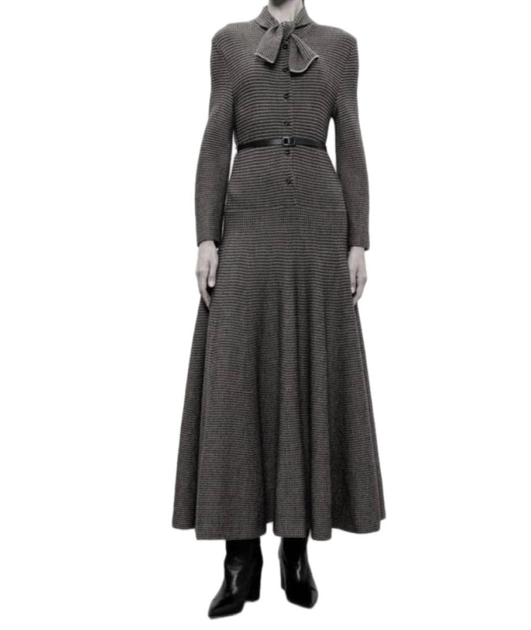 CHRISTIAN DIOR Мульти шерстяное повседневное платье, фото 3