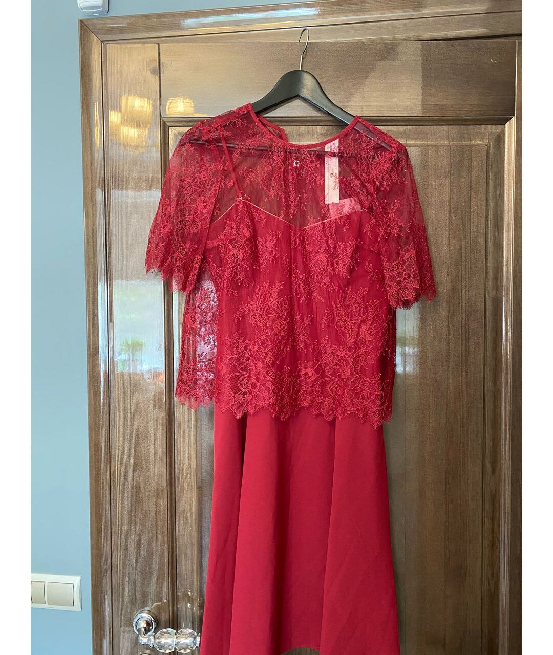 TWIN-SET Бордовое полиамидовое повседневное платье, фото 9