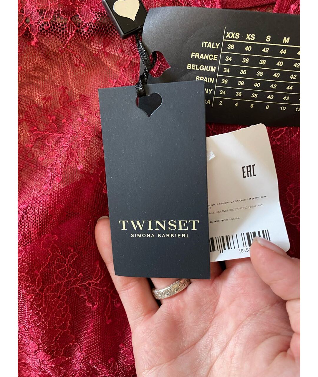 TWIN-SET Бордовое полиамидовое повседневное платье, фото 8