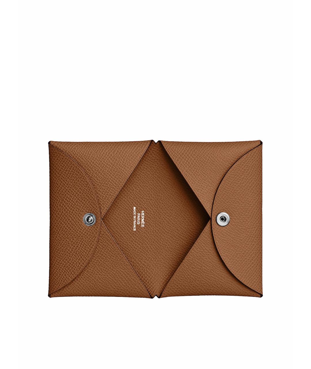 HERMES Коричневый кожаный кошелек, фото 2