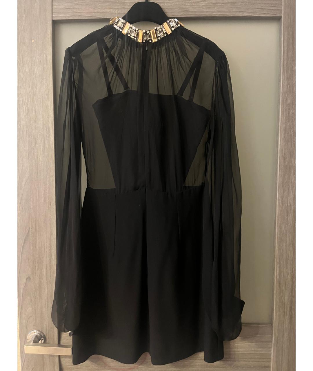 ALEXANDER MCQUEEN Черное шелковое коктейльное платье, фото 2