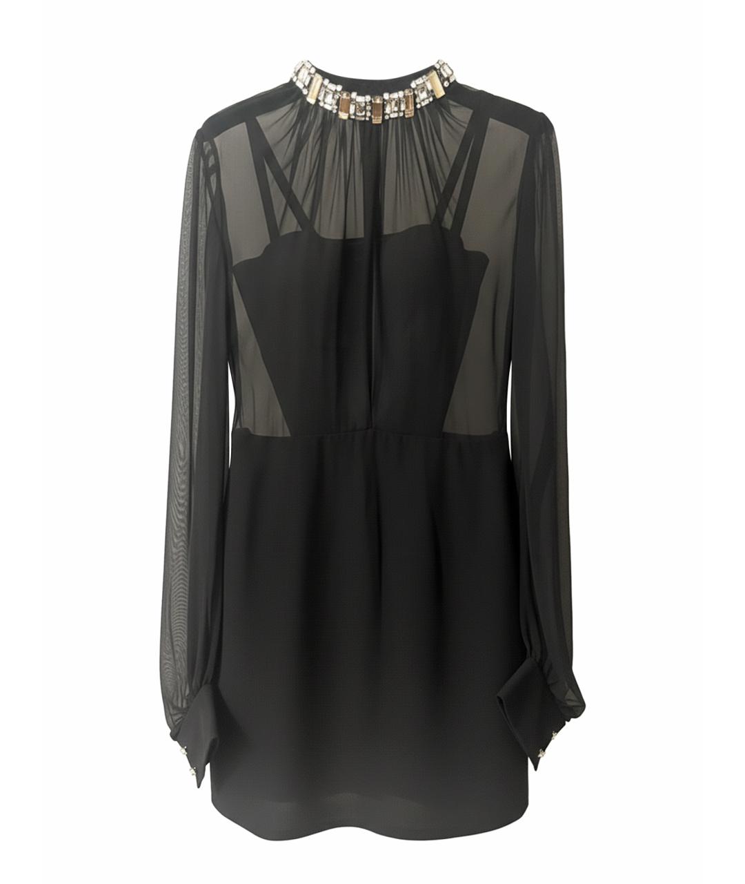 ALEXANDER MCQUEEN Черное шелковое коктейльное платье, фото 1