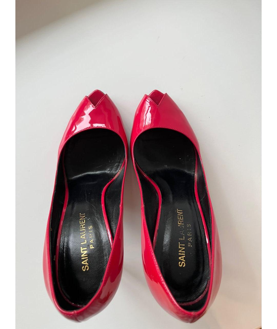SAINT LAURENT Розовые туфли из лакированной кожи, фото 3