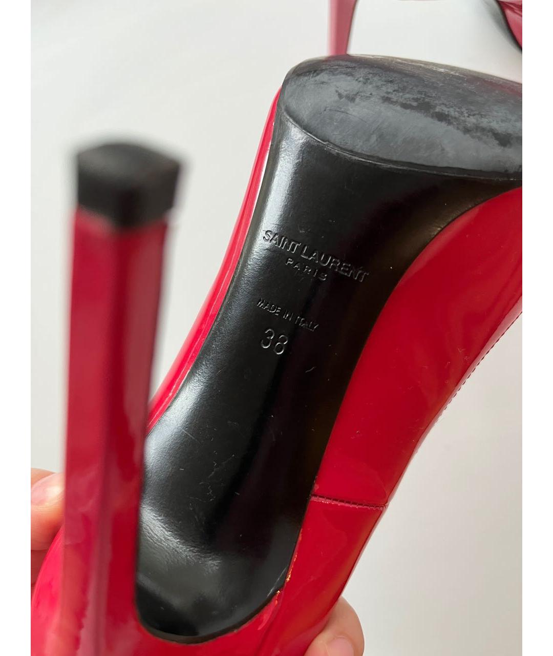 SAINT LAURENT Розовые туфли из лакированной кожи, фото 5