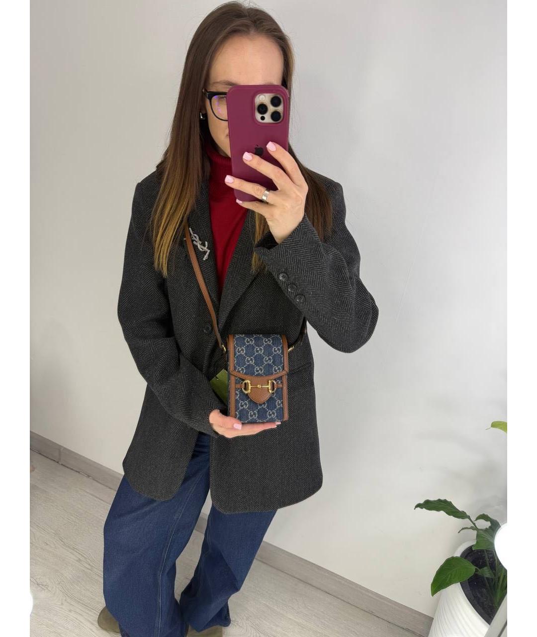 GUCCI Темно-синяя сумка через плечо, фото 5