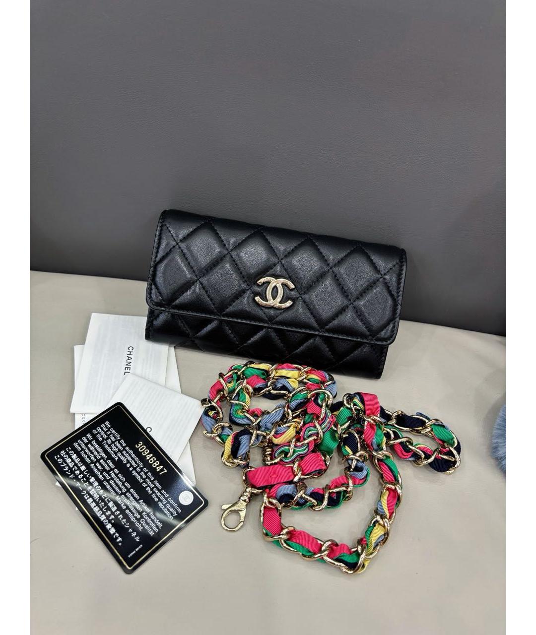 CHANEL Черная кожаная сумка через плечо, фото 8