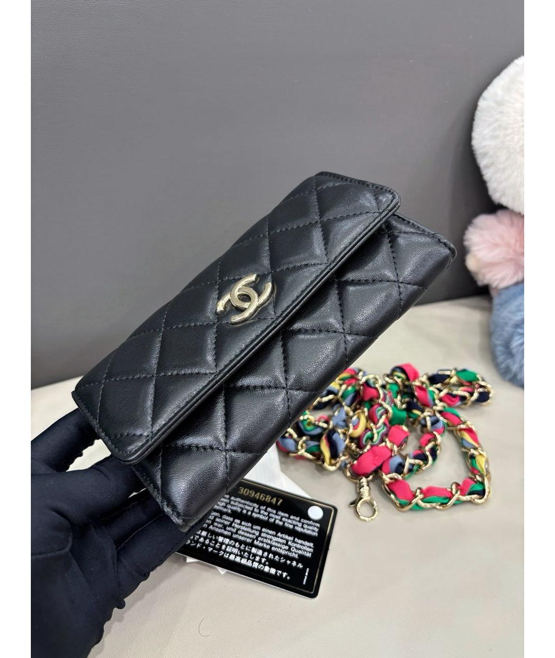CHANEL Черная кожаная сумка через плечо, фото 5
