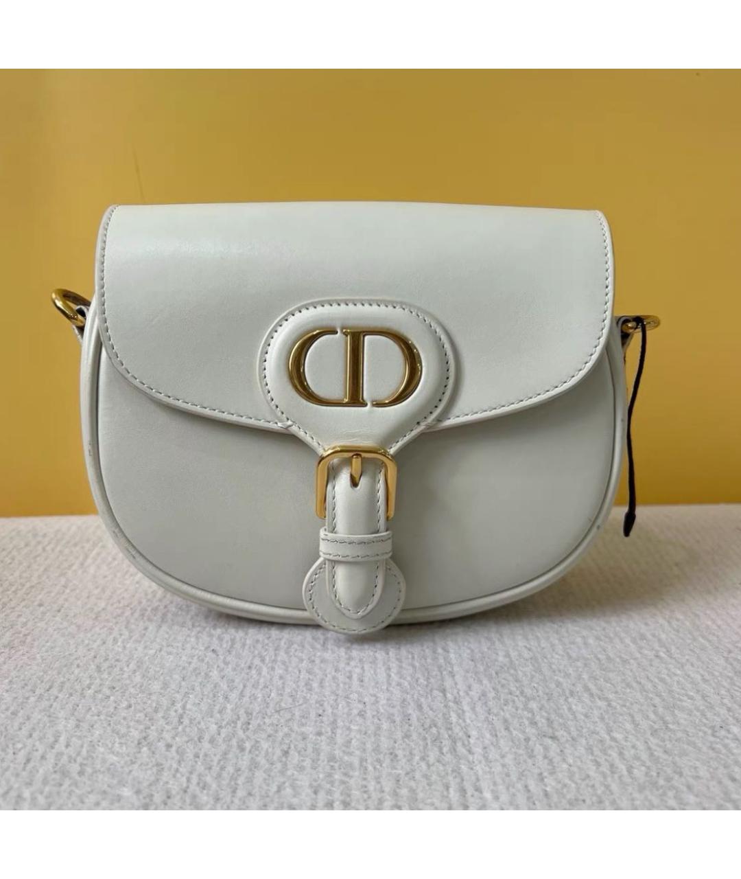 CHRISTIAN DIOR Белая кожаная сумка через плечо, фото 6