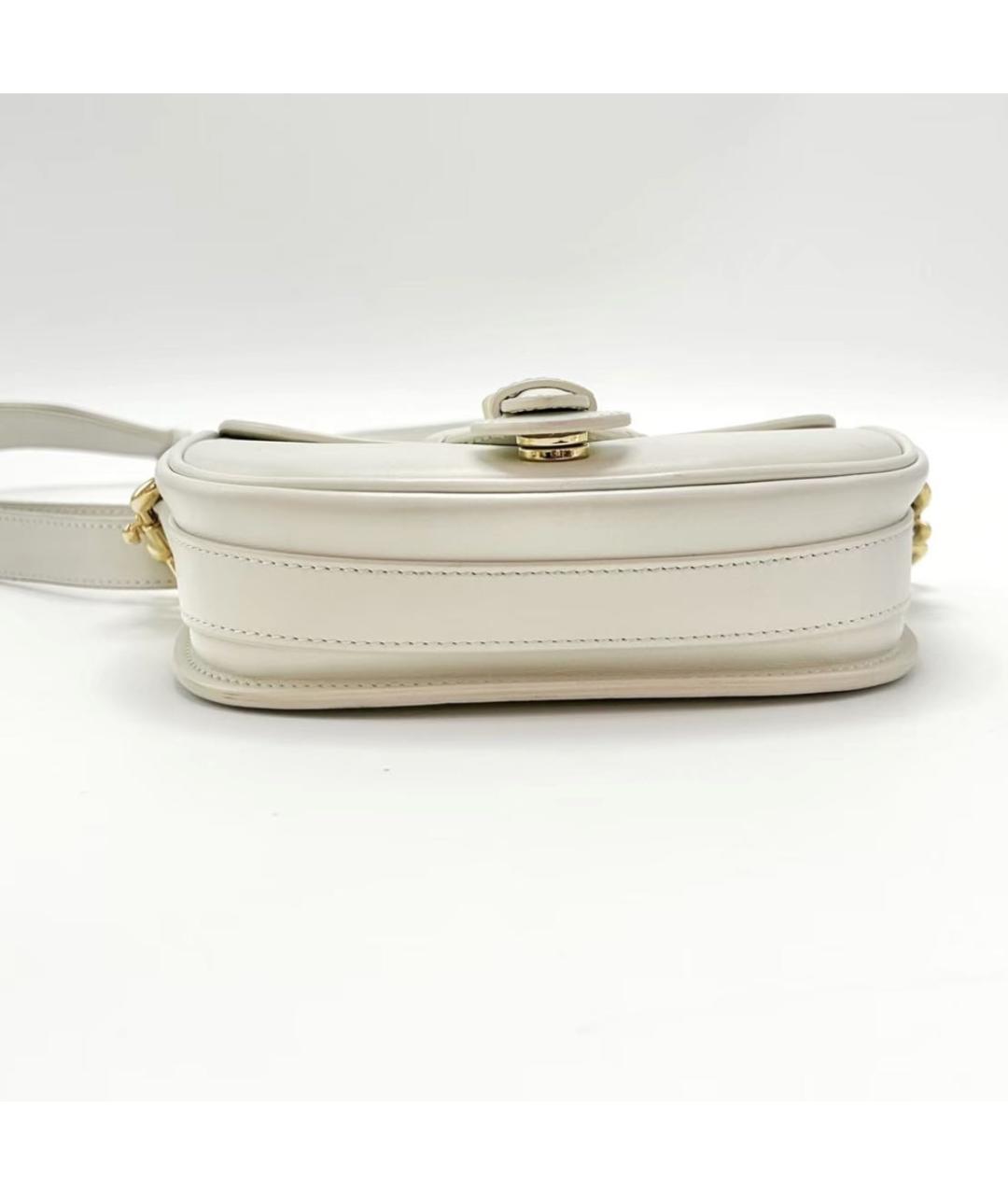 CHRISTIAN DIOR Белая кожаная сумка через плечо, фото 5