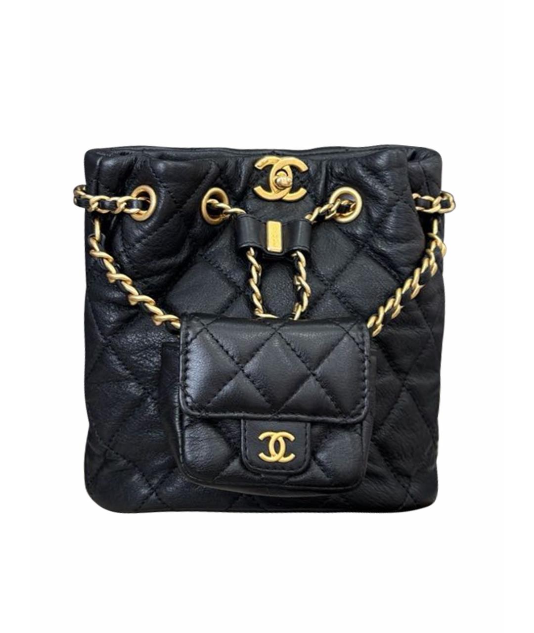 CHANEL Черная кожаная сумка через плечо, фото 1