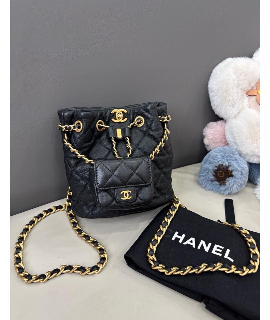 CHANEL Черная кожаная сумка через плечо, фото 9