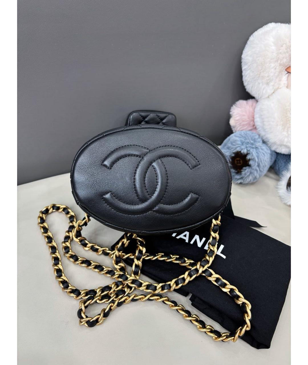 CHANEL Черная кожаная сумка через плечо, фото 6