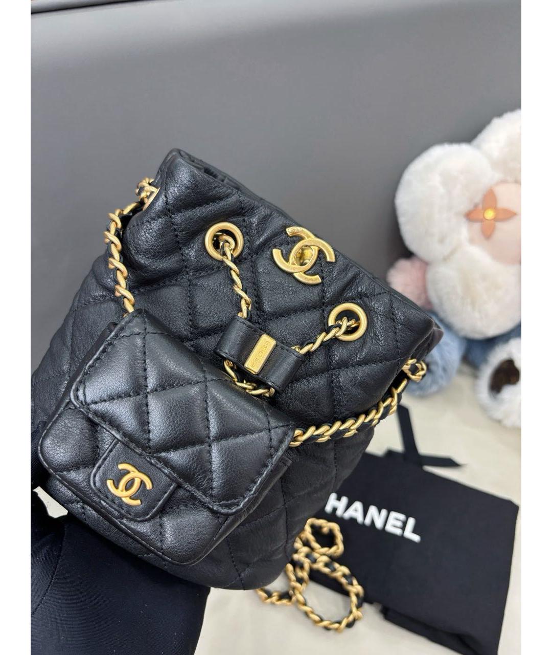 CHANEL Черная кожаная сумка через плечо, фото 5