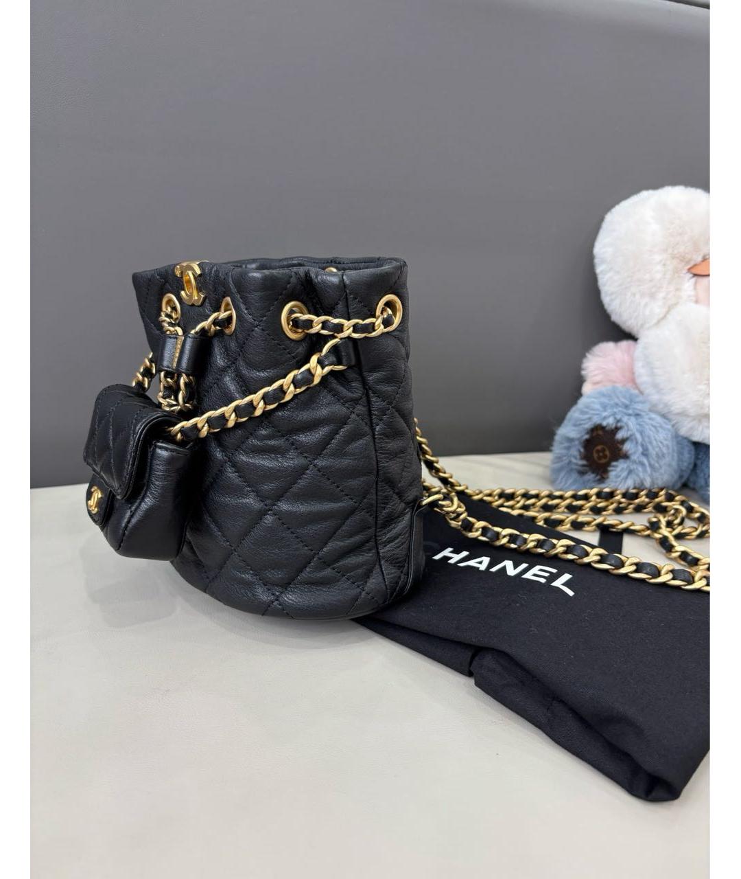 CHANEL Черная кожаная сумка через плечо, фото 3