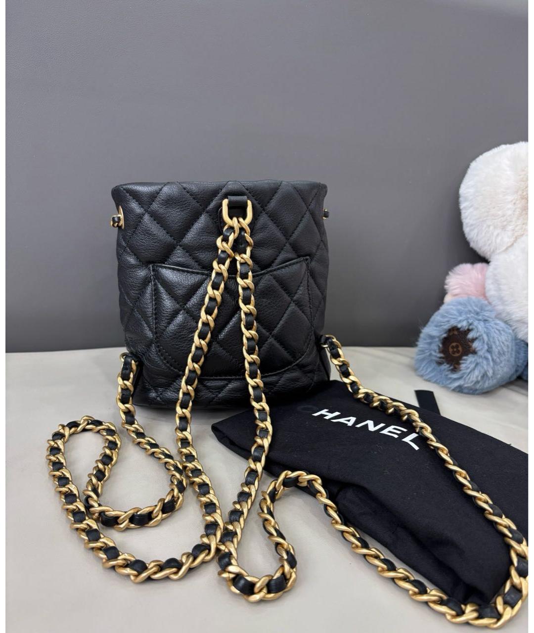 CHANEL Черная кожаная сумка через плечо, фото 4