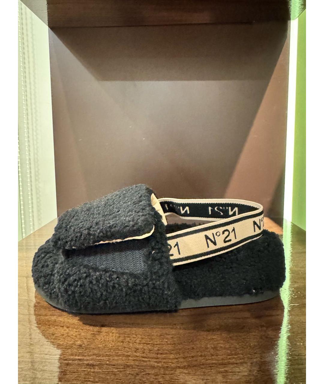 NO. 21 Черные синтетические сандалии, фото 5