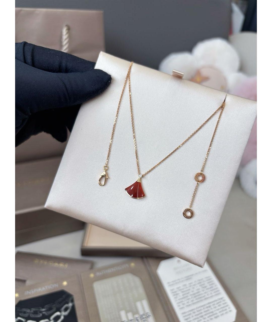 BVLGARI Красное колье из розового золота, фото 7