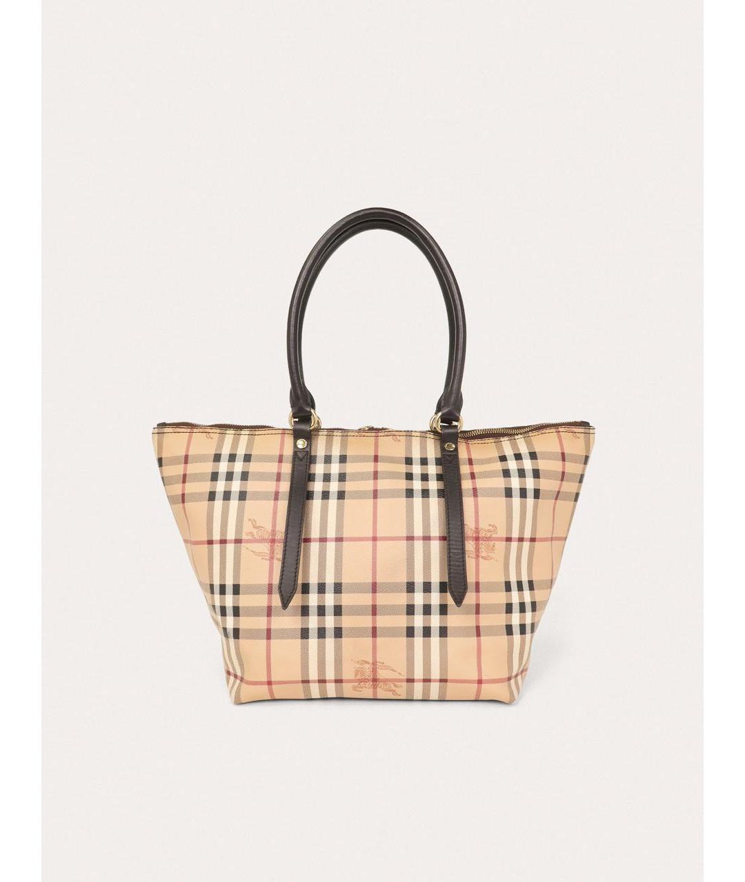 BURBERRY Бежевая кожаная сумка с короткими ручками, фото 3