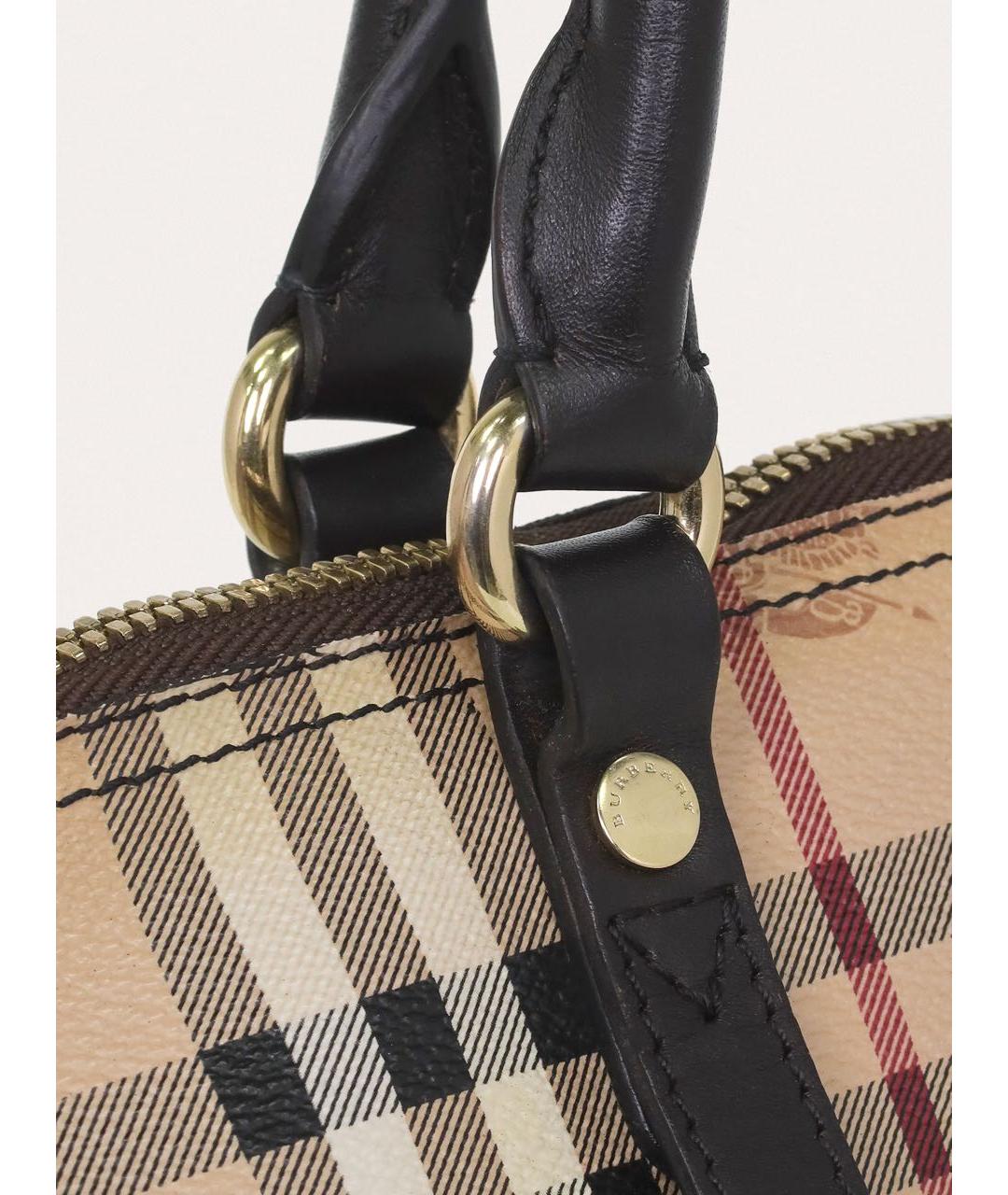 BURBERRY Бежевая кожаная сумка с короткими ручками, фото 7