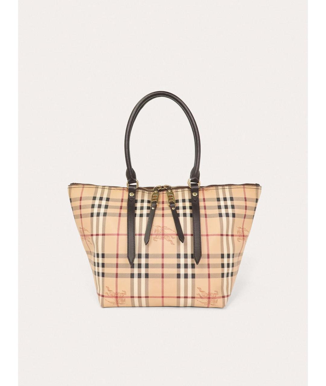 BURBERRY Бежевая кожаная сумка с короткими ручками, фото 9