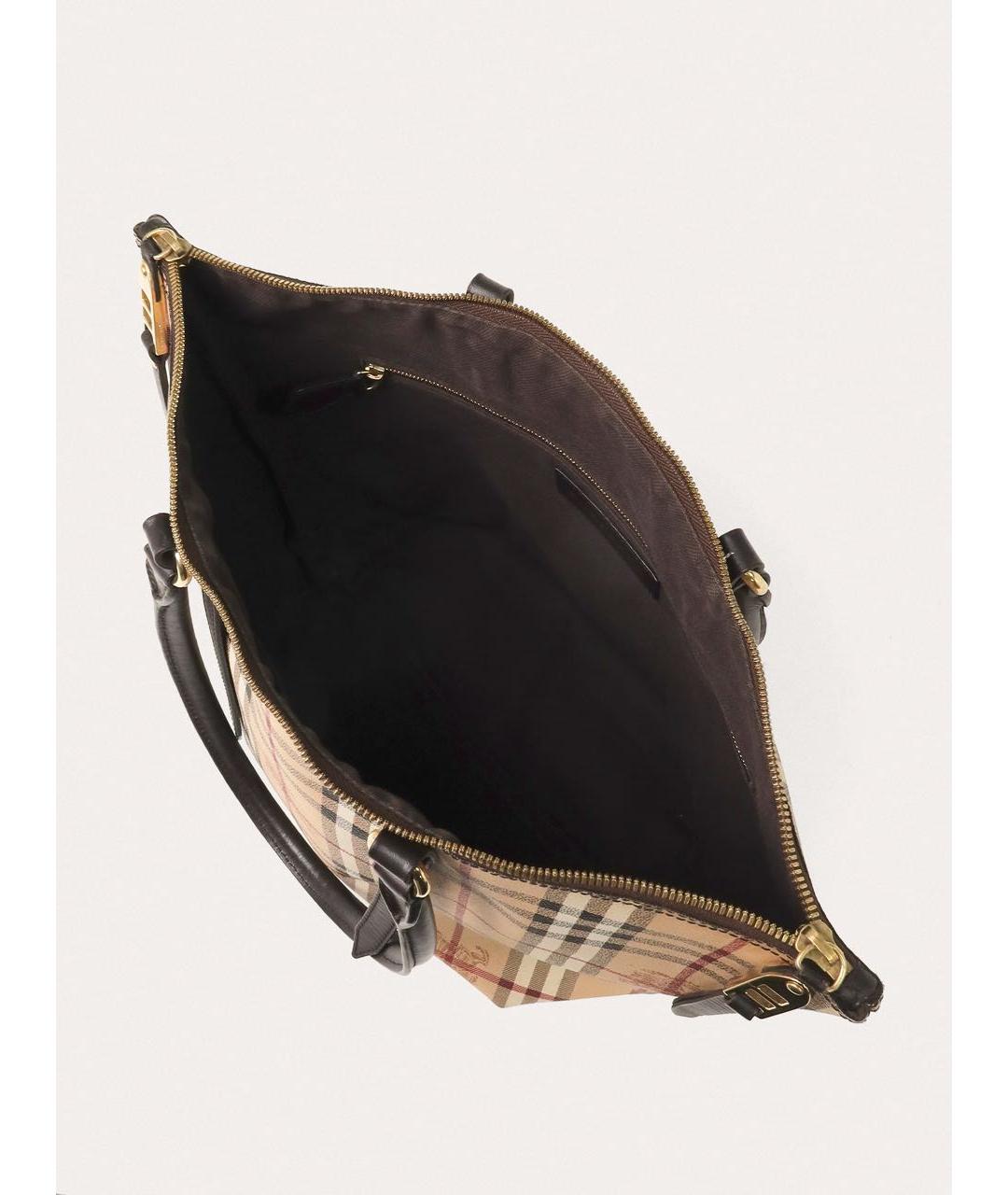 BURBERRY Бежевая кожаная сумка с короткими ручками, фото 4