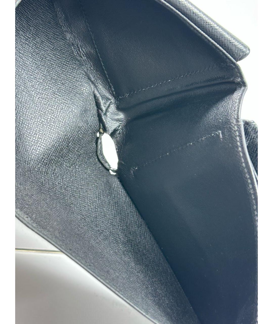 LOUIS VUITTON Черный кожаный кошелек, фото 8