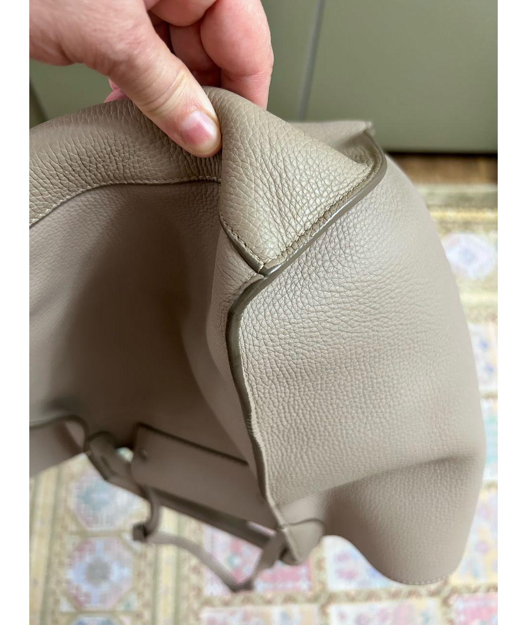 CELINE Бежевая кожаная сумка тоут, фото 7