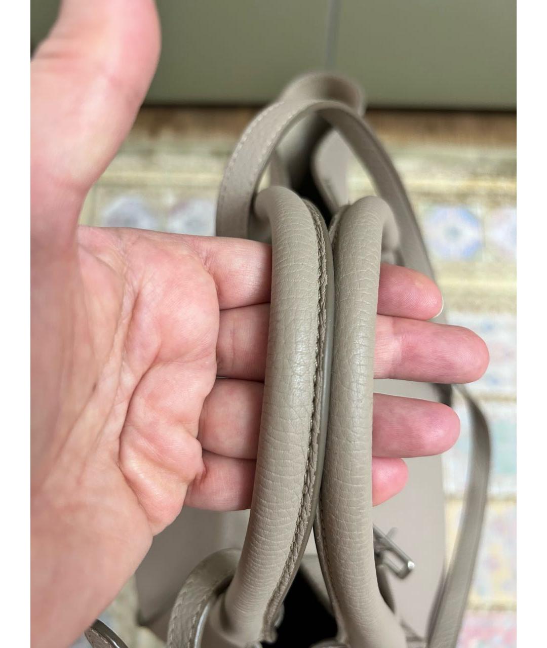 CELINE Бежевая кожаная сумка тоут, фото 3