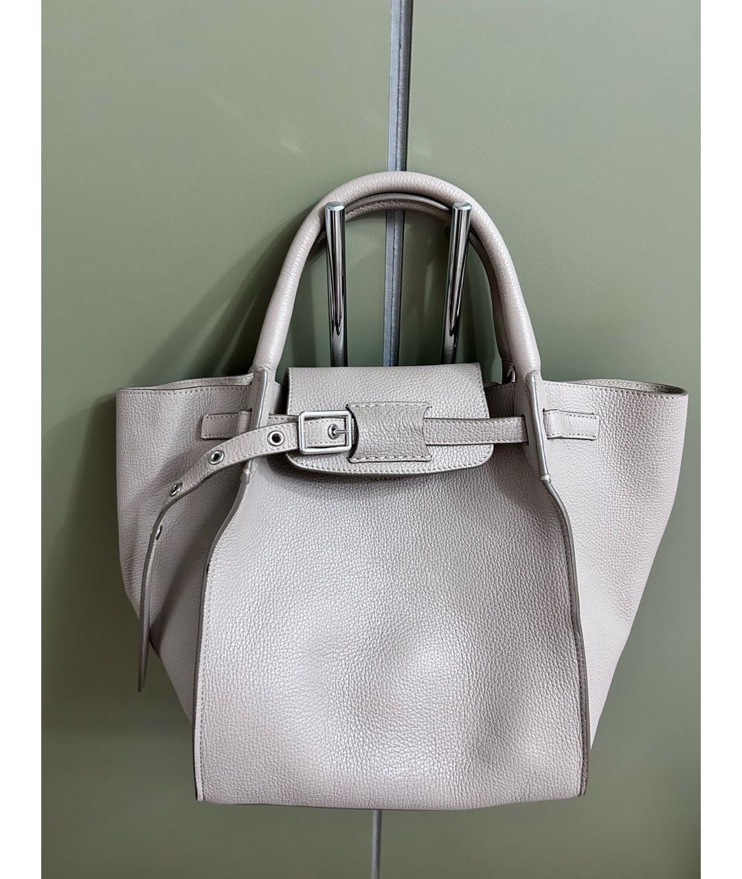 CELINE Бежевая кожаная сумка тоут, фото 9