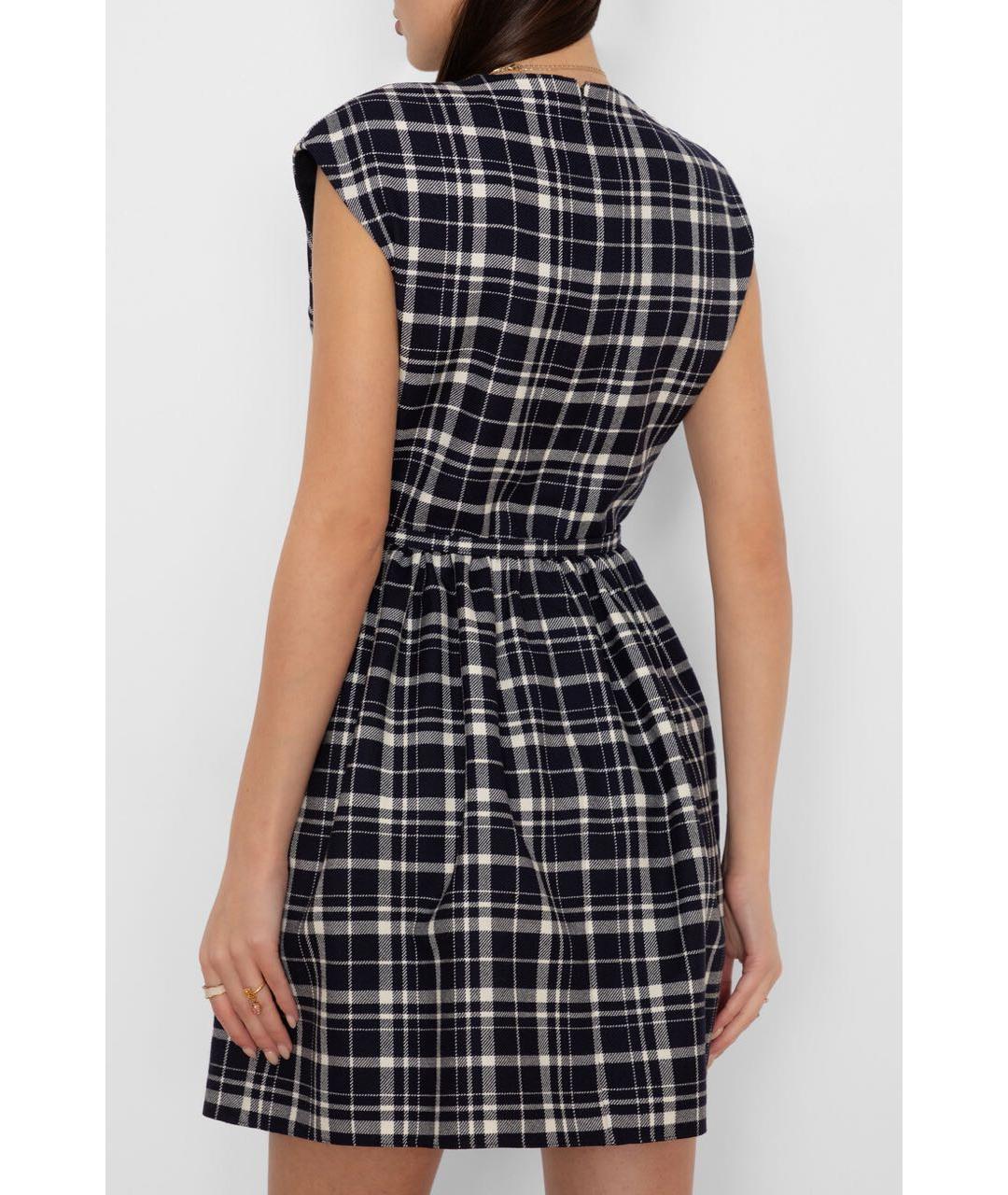 CHRISTIAN DIOR Темно-синее шерстяное повседневное платье, фото 2
