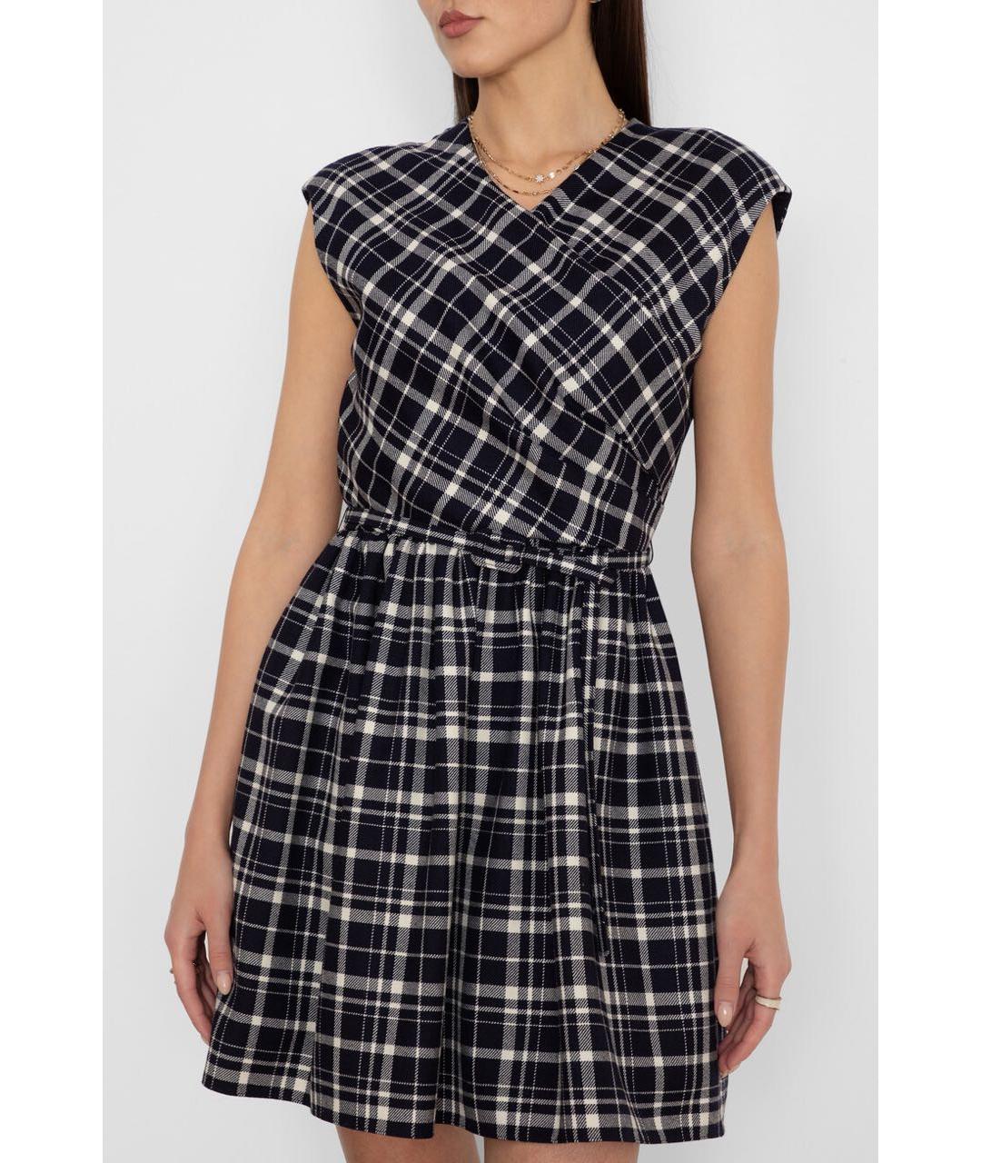 CHRISTIAN DIOR Темно-синее шерстяное повседневное платье, фото 3