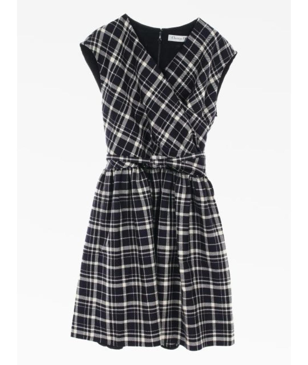 CHRISTIAN DIOR Темно-синее шерстяное повседневное платье, фото 6