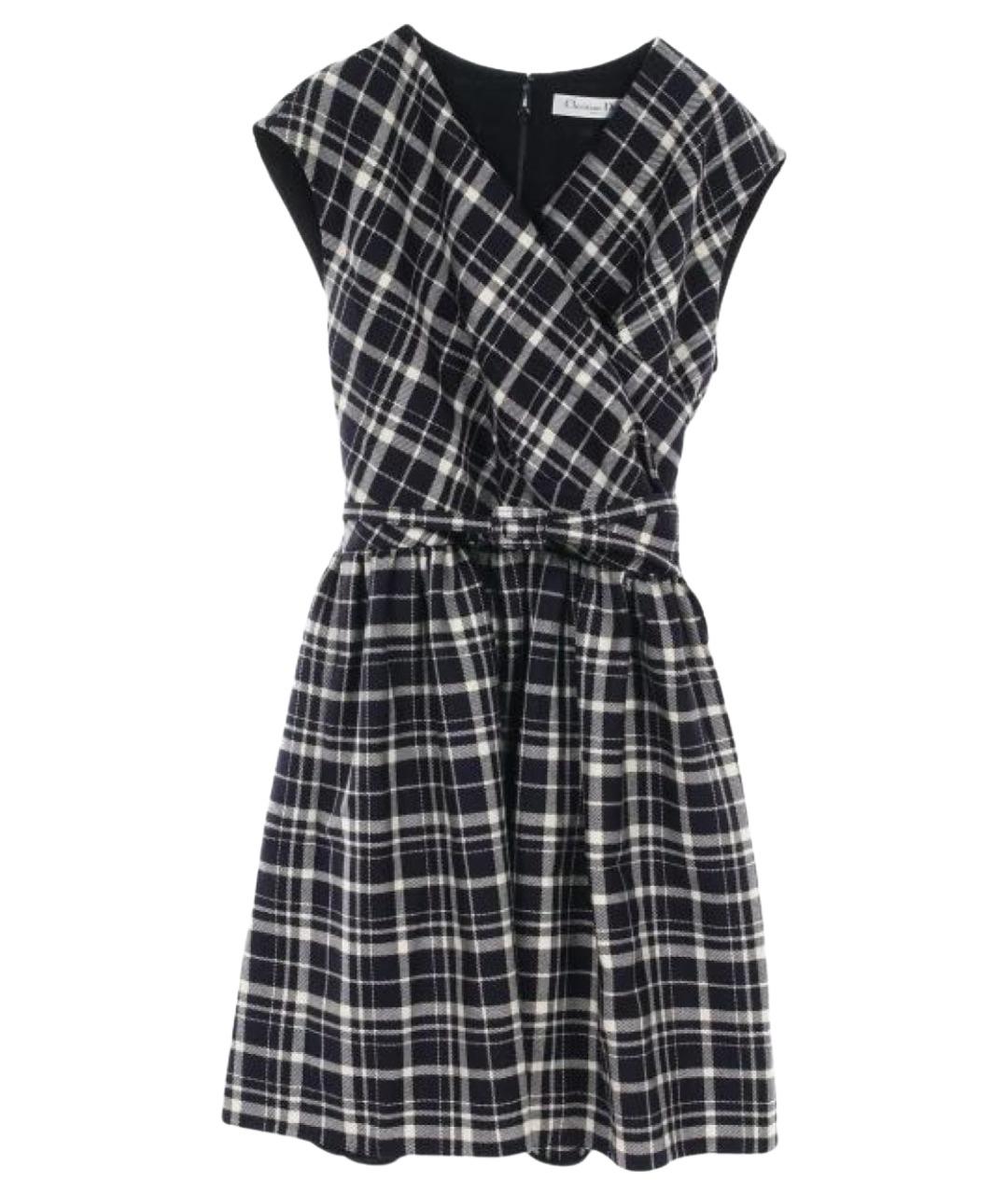 CHRISTIAN DIOR Темно-синее шерстяное повседневное платье, фото 1