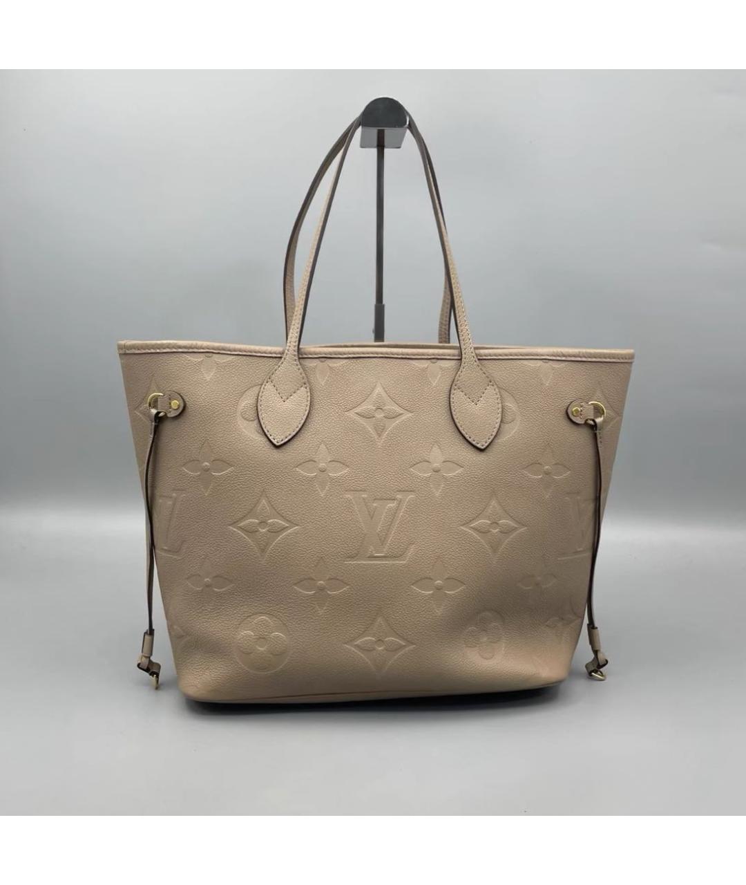 LOUIS VUITTON Бежевая кожаная сумка тоут, фото 2