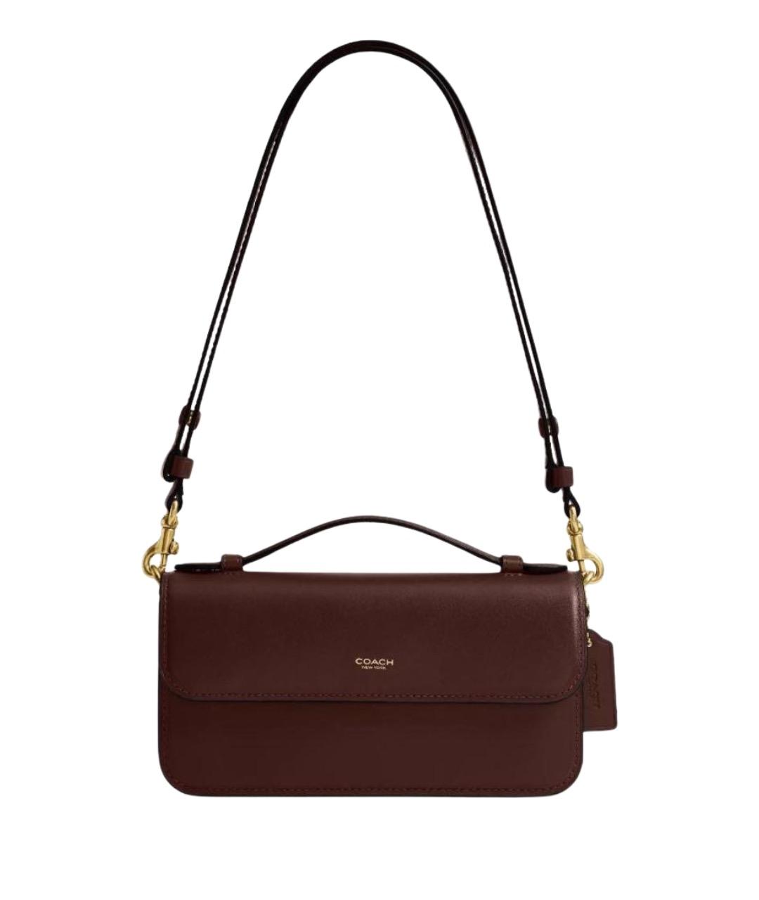 COACH Коричневая кожаная сумка через плечо, фото 10