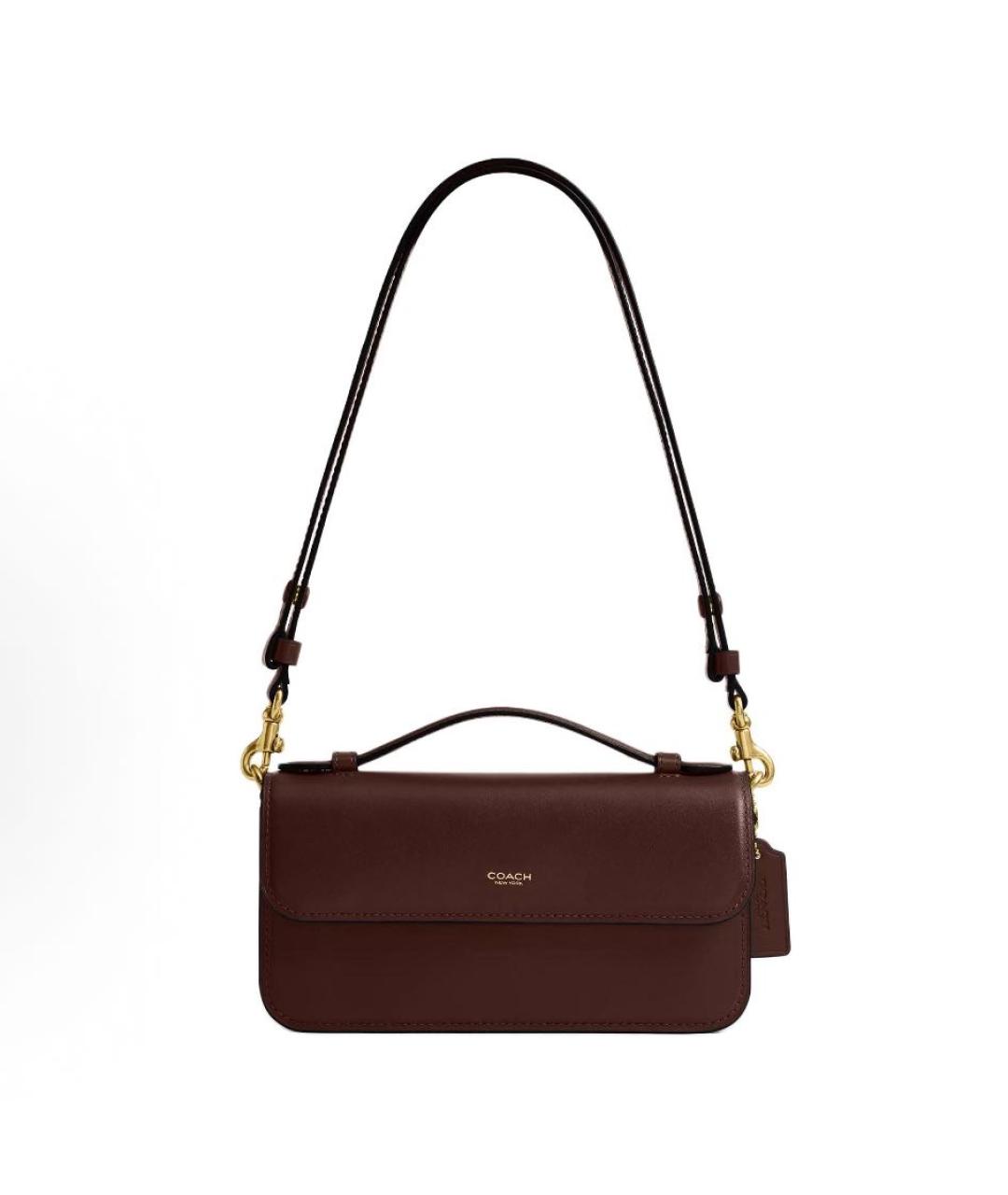 COACH Коричневая кожаная сумка через плечо, фото 9