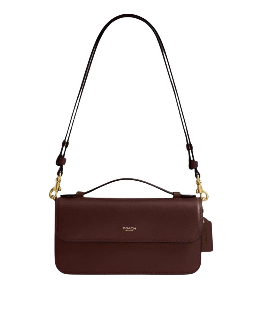 COACH Коричневая кожаная сумка через плечо, фото 1
