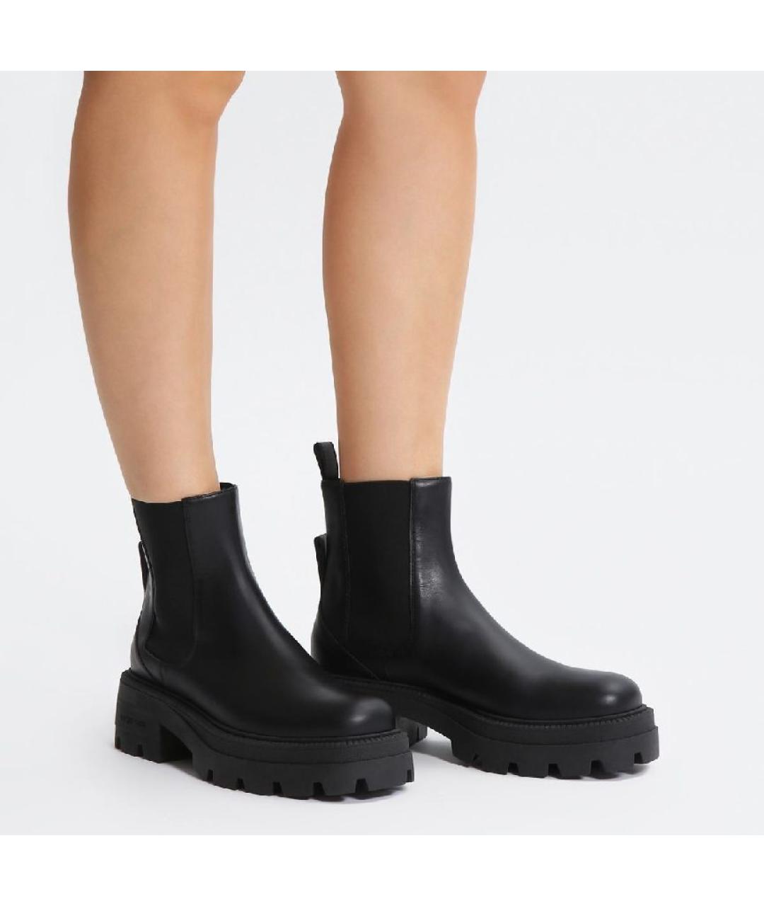 SERGIO ROSSI Черные кожаные ботинки, фото 4